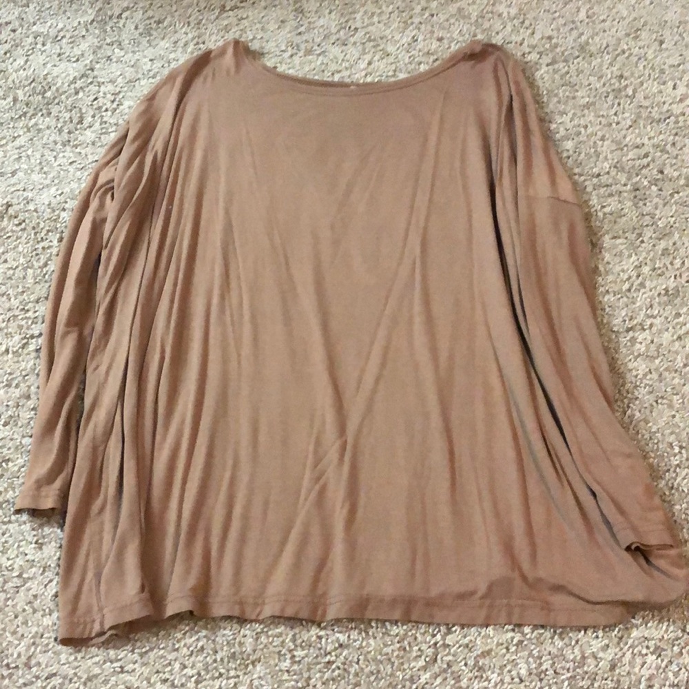 Mocha long sleeve Piko top